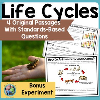Preview of Life Cycles Science  2nd Grade Reading Comprehension Passages and Questions
