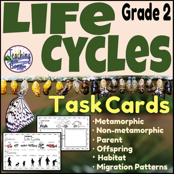 Preview of Life Cycles Gr. 2: Metamorphic/Non-Metamorphic: Indigenous Content / Task Cards