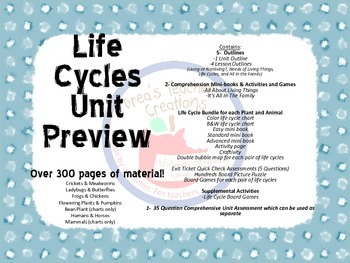 Preview of Life Cycles Unit