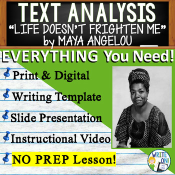 Preview of Life Doesn't Frighten Me - Text Based Evidence - Text Analysis Essay Writing