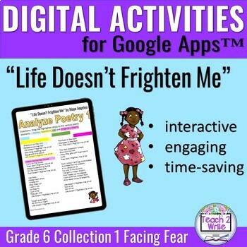 Preview of Life Doesn't Frighten Me Digital Activities for Collections Grade 6