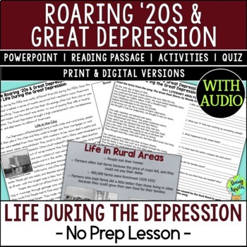 Preview of Life During the Great Depression Lesson - Dust Bowl - Reading Activity - PPT