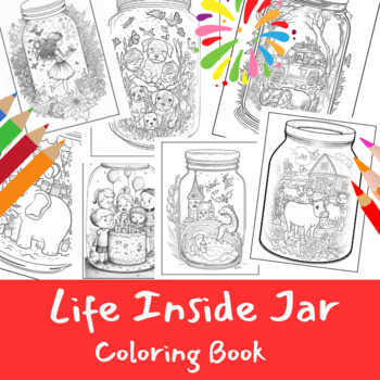 Preview of Life Inside Jar Coloring Book: Coloring Books With 40 Delightful Scenes