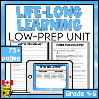 Preview of Life Long Learning Unit | Goal Setting | Time Management | Perseverance