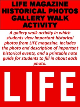 Preview of Life Magazine Historical Photos Gallery Walk Activity