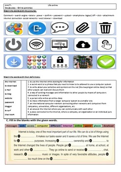 Preview of Life Online & Internet Vocabulary