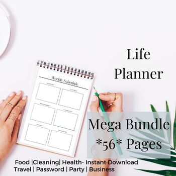 Preview of Life Planner- Food | Cleaning | Health | Travel | Passports | Party | Business
