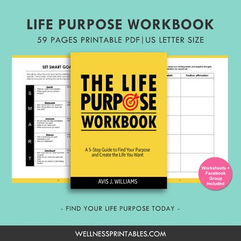 Preview of Life Purpose Workbook Printable - Find Your Passion and Career Exploration