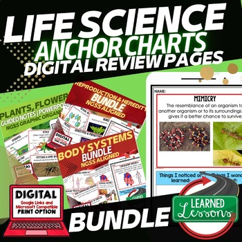 Preview of Life Science Anchor Charts BUNDLE (Life Science Bundle), ESS and ESL