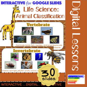 Preview of Life Science: Animal Classification for Google Classroom