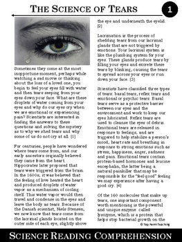 Preview of Life Science Article #1--The Science of Tears
