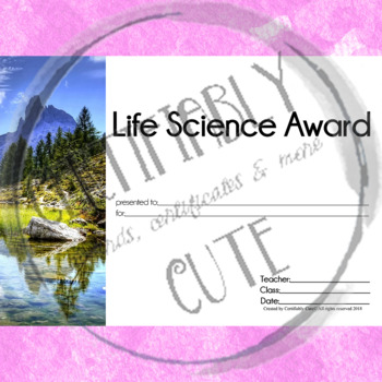 Preview of Life Science Award