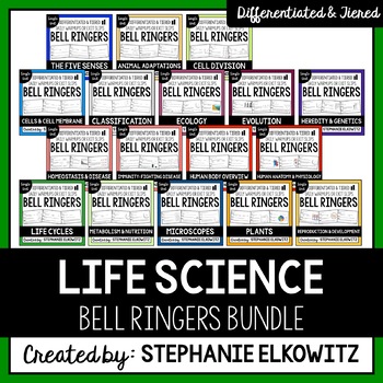 Preview of Life Science Biology Bell Ringers | Printable & Digital Distance Learning