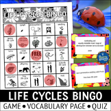 Life Cycles Organisms and Environments Bingo Game