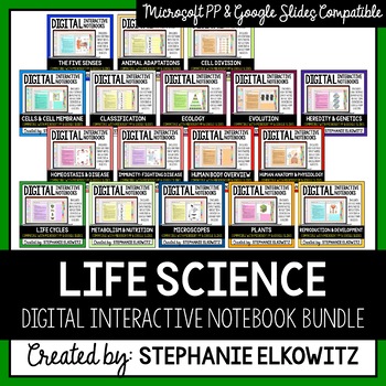 Preview of Life Science Biology Digital Interactive Notebook Bundle | Google & Microsoft