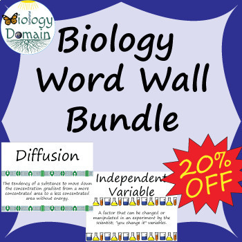 Preview of Life Science Biology Vocabulary Card Word Wall Bundle