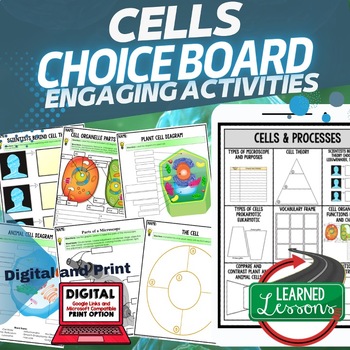 Preview of Cells Activities, Cells Choice Board Life Science Choice Board