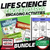 Life Science Activities, Life Science Choice Board & Readi