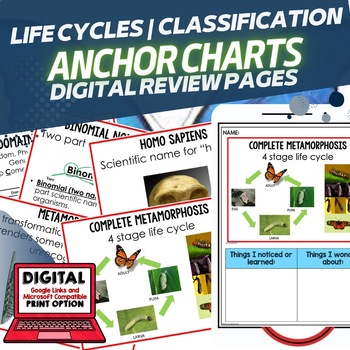 Preview of Classification, Life Cycle, Plants & Flowers Anchor Charts, Life Science Posters