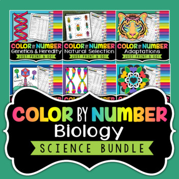 Preview of Life Science Color by Number Bundle | Cells, Photosynthesis, Genetics & More!