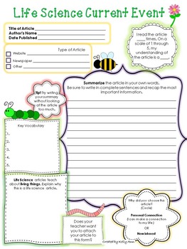 Preview of Life Science Current Event