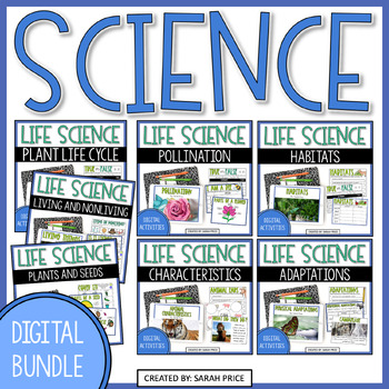 Preview of Life Science Digital Lessons & Activities Bundle for 2nd, 3rd & 4th Grade