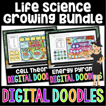 Preview of Life Science Digital Doodles | Science Digital Doodles Distance Learning