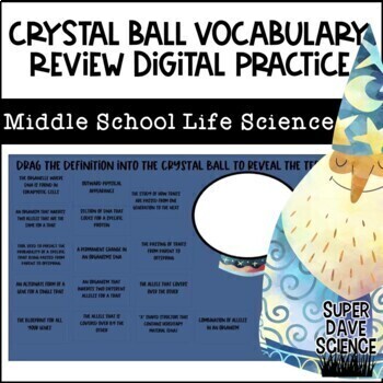 Preview of Life Science Digital Vocabulary Review Activity - Middle School