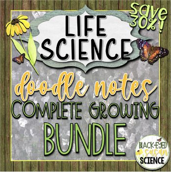 Preview of Life Science Doodle Notes Growing Bundle with PowerPoints!!!