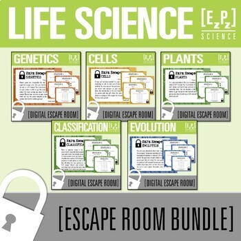 Preview of Life Science Escape Room Activity Bundle | Science Review Game
