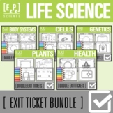Life Science Exit Ticket Bundle | Science Exit Slip | Warm