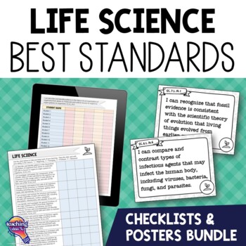 Preview of LIFE SCIENCE Florida Standards I Can Posters & Checklists Bundle BEST