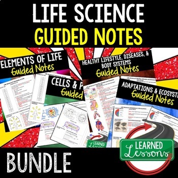 Preview of Life Science Guided Notes for Students and Teacher BUNDLE  (Life Science Bundle)