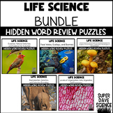 Life Science Hidden Word Vocabulary Puzzles Bundle