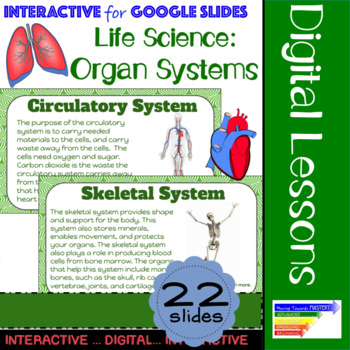 Preview of Life Science: Human Body & Organ Systems Digital Lesson for Google Classroom