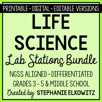 Preview of Life Science Biology Lab Bundle | Printable, Digital & Editable