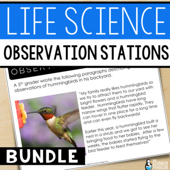 Preview of Life Science Observation Stations BUNDLE | Food Webs Ecosystems Adaptations