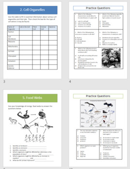 Preview of Life Science Packet -  6 topics worksheets, organizers, & MC plus 30Q exam