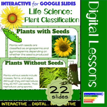 Preview of Life Science: Plant Classification for Google Classroom