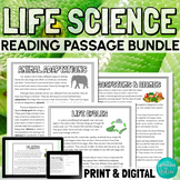 Life Science Reading Comprehension Passages Bundle PRINT a