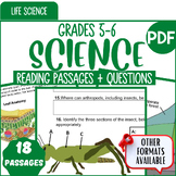 Life Science Reading Comprehension Passages and Questions Bundle Cells, Genetics