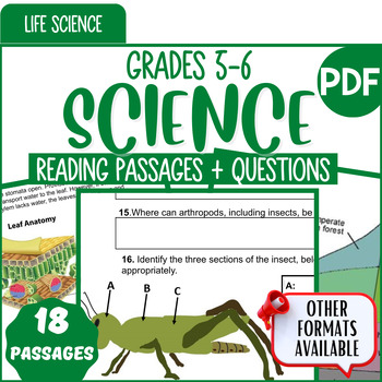 Preview of Life Science Reading Comprehension Passages and Questions Bundle Cells Genetics