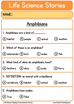 science reading comprehension worksheets pdf third grade science