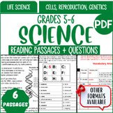 Life Science Reading Passages Cells Reproduction Genetics 