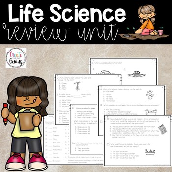 Preview of Life Science Review Unit| Basic needs, Plant & Animal characteristics⭐️