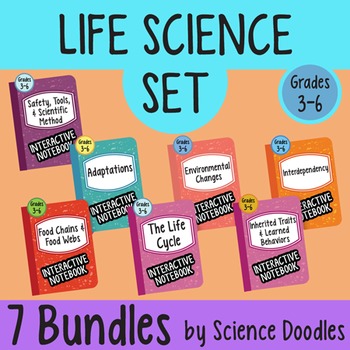 Preview of Life Science Doodle SET of 7 BUNDLES at 28% OFF! EASY to Use Notes