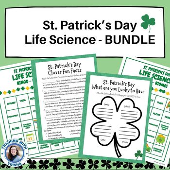 Preview of Life Science St Patrick's Day Bundle - BINGO and Activity Sheets