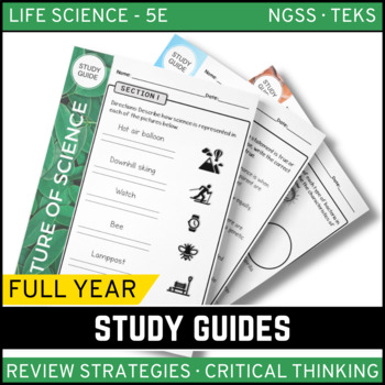 Preview of Life Science Study Guide Bundle - Review, Sub Plans, Enrichment