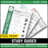Life Science Study Guide Bundle - Review, Sub Plans, Enrichment