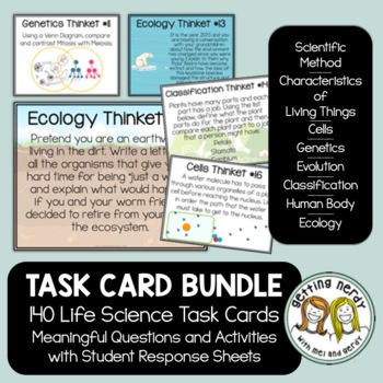 Life Science Biology Task Cards Bundle